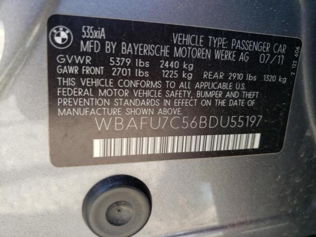 Photo 10 from auction – 2011 BMW 535 XI with VIN WBAFU7C56BDU55197