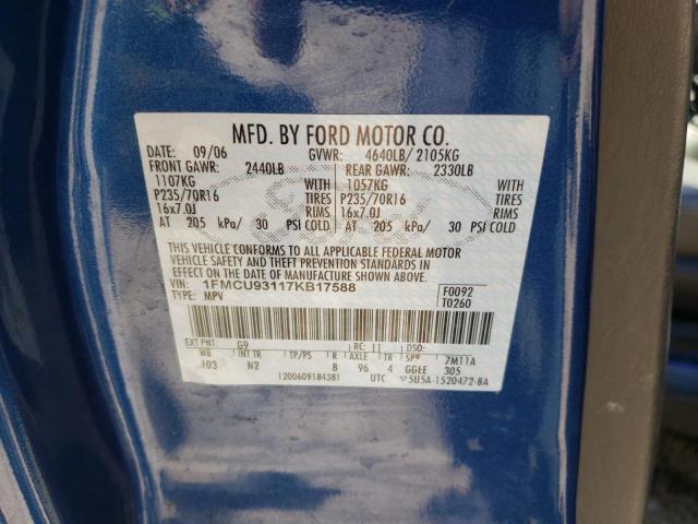 Photo 10 from auction – 2007 FORD ESCAPE XLT with VIN 1FMCU93117KB17588