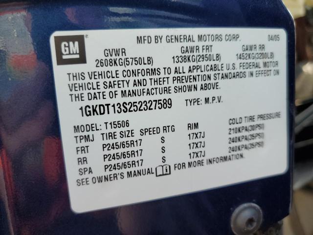 Photo 10 from auction – 2005 GMC ENVOY with VIN 1GKDT13S252327589