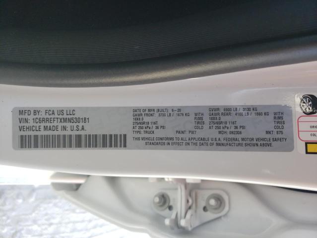 Photo 10 from auction – 2021 RAM 1500 BIG H with VIN 1C6RREFTXMN530181