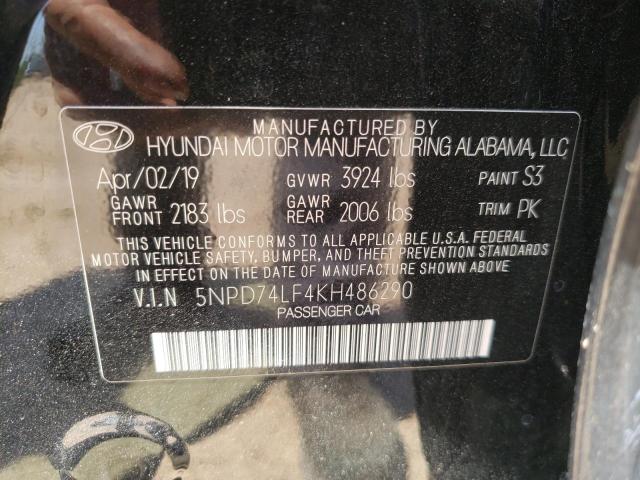 Photo 10 from auction – 2019 HYUNDAI ELANTRA SE with VIN 5NPD74LF4KH486290