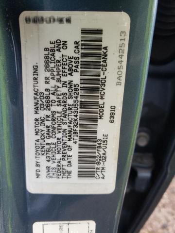 Photo 10 from auction – 2003 TOYOTA CAMRY LE with VIN 4T1BF32K43U554285