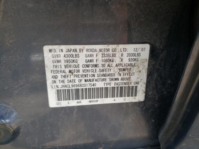 Photo 10 from auction – 2008 ACURA TSX with VIN JH4CL96968C017540