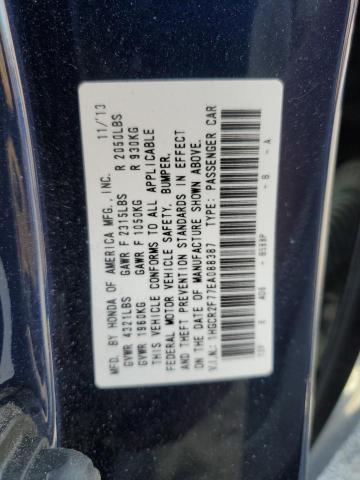 Photo 10 from auction – 2014 HONDA ACCORD EX with VIN 1HGCR2F77EA088387
