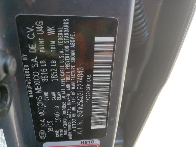 Photo 10 from auction – 2020 KIA RIO with VIN 3KPA25AD2LE274843