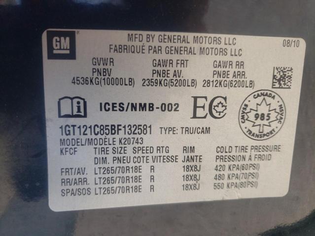 Photo 10 from auction – 2011 GMC SIERRA K25 with VIN 1GT121C85BF132581