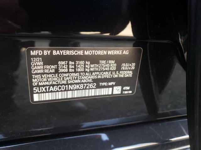 Photo 10 from auction – 2022 BMW X5 XDRIVE4 with VIN 5UXTA6C01N9K87262