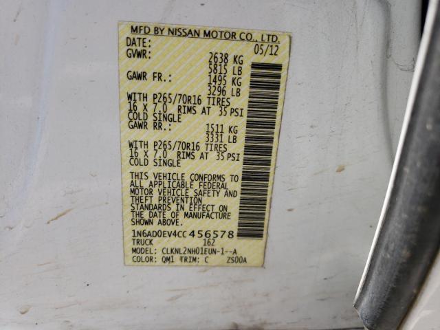 Photo 10 from auction – 2012 NISSAN FRONTIER S with VIN 1N6AD0EV4CC456578