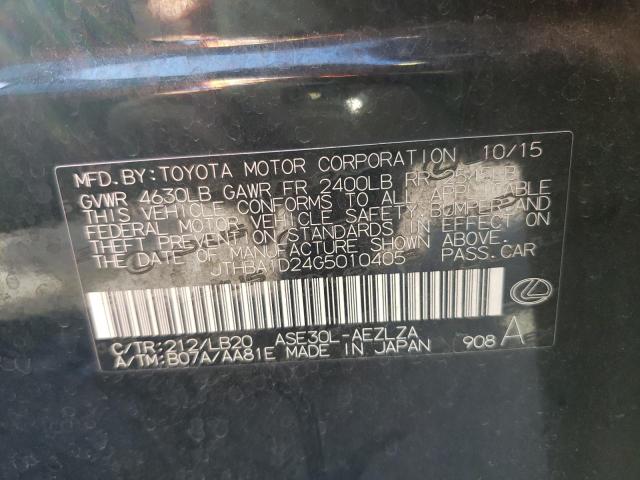 Photo 10 from auction – 2016 LEXUS IS 200T with VIN JTHBA1D24G5010405