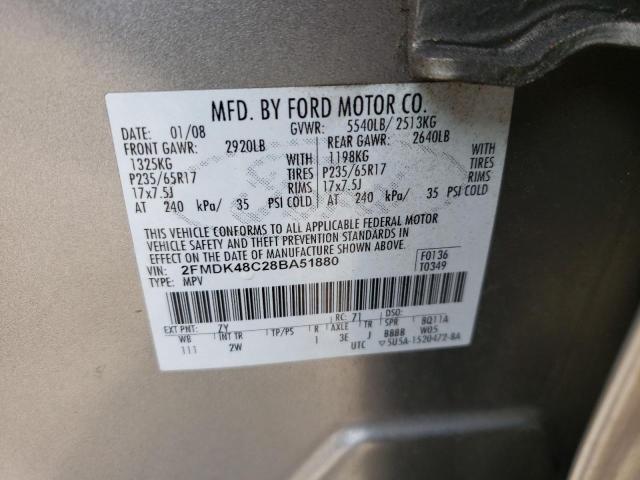 Photo 10 from auction – 2008 FORD EDGE SEL with VIN 2FMDK48C28BA51880