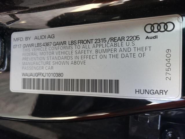 Photo 10 from auction – 2018 AUDI A3 PREMIUM with VIN WAUAUGFFXJ1010380