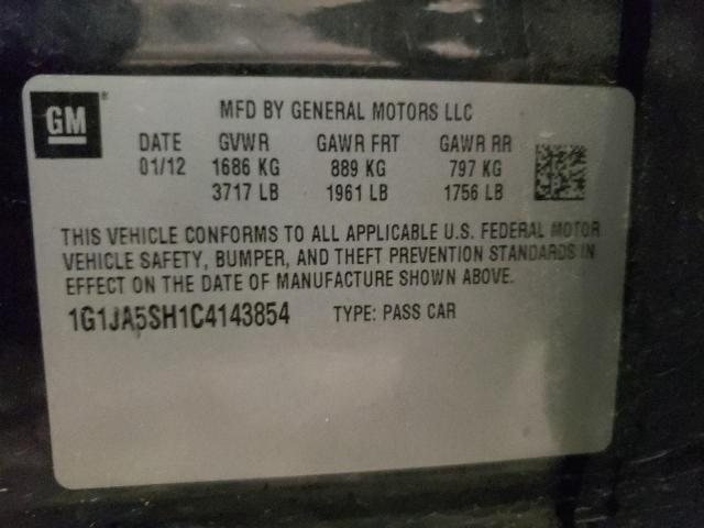 Photo 10 from auction – 2012 CHEVROLET SONIC LS with VIN 1G1JA5SH1C4143854