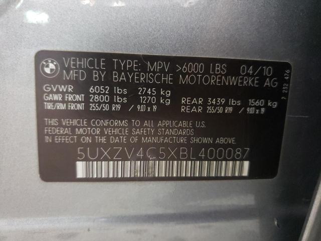 Photo 10 from auction – 2011 BMW X5 XDRIVE3 with VIN 5UXZV4C5XBL400087