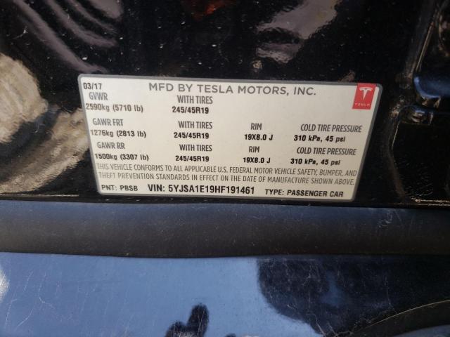 Photo 10 from auction – 2017 TESLA MODEL S with VIN 5YJSA1E19HF191461