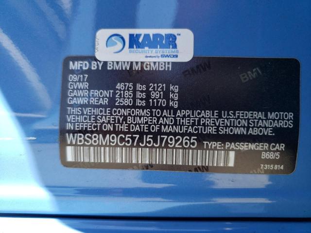 Photo 10 from auction – 2018 BMW M3 with VIN WBS8M9C57J5J79265