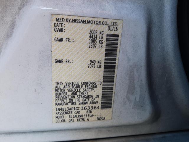 Foto 10 de la subasta – 2016 NISSAN ALTIMA 3.5 con VIN 1N4BL3AP1GC163364