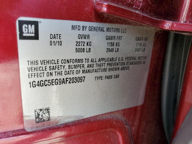 Photo 10 from auction – 2010 BUICK LACROSSE C with VIN 1G4GC5EG9AF203097