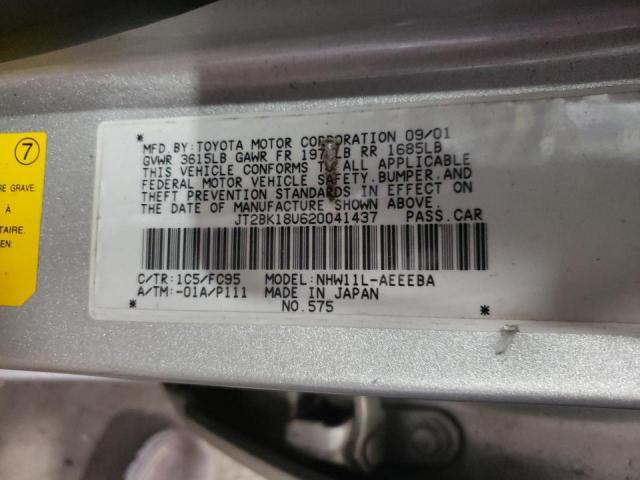 Photo 10 from auction – 2002 TOYOTA PRIUS with VIN JT2BK18U620041437
