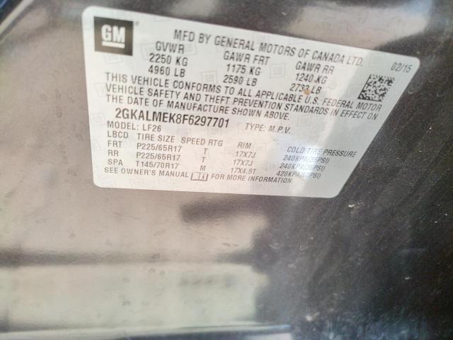 Photo 10 from auction – 2015 GMC TERRAIN SL with VIN 2GKALMEK8F6297701