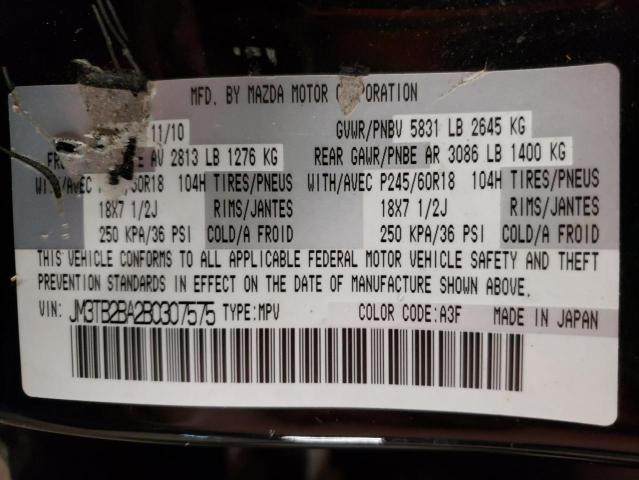 Photo 10 from auction – 2011 MAZDA CX-9 with VIN JM3TB2BA2B0307575