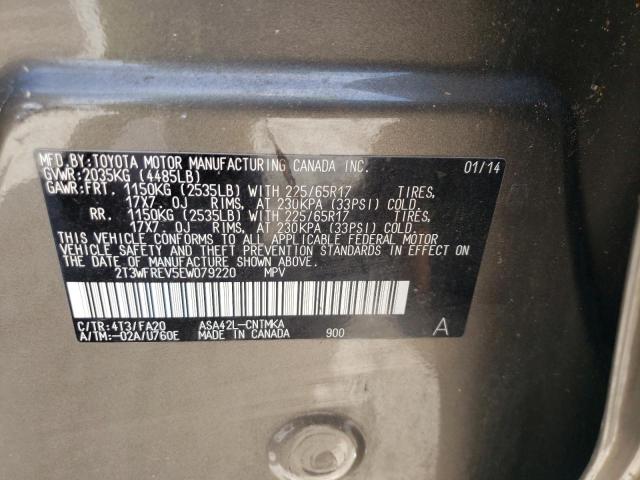 Photo 10 from auction – 2014 TOYOTA RAV4 XLE with VIN 2T3WFREV5EW079220