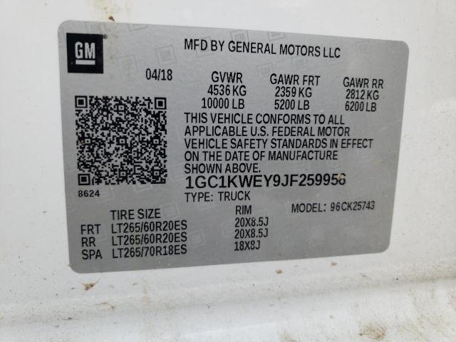 Photo 10 from auction – 2018 CHEVROLET SILVERADO with VIN 1GC1KWEY9JF259956