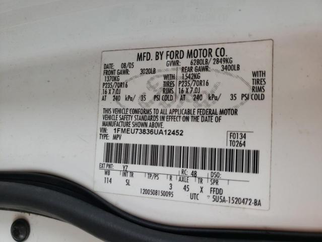 Photo 10 from auction – 2006 FORD EXPLORER X with VIN 1FMEU73836UA12452
