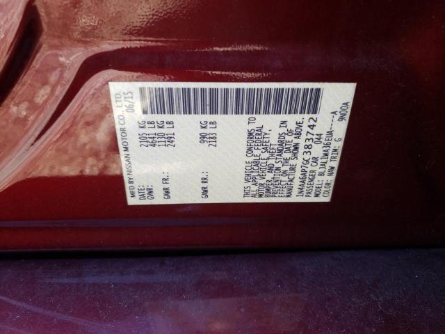 Photo 10 from auction – 2016 NISSAN MAXIMA 3.5 with VIN 1N4AA6AP7GC383742