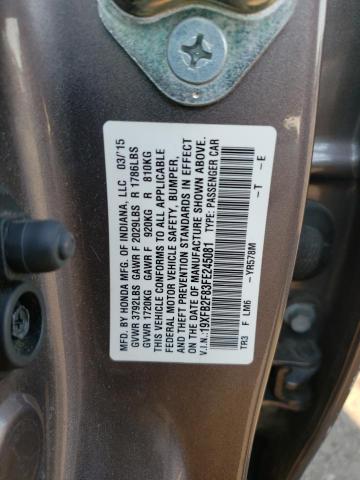 Photo 10 from auction – 2015 HONDA CIVIC EX with VIN 19XFB2F83FE245081