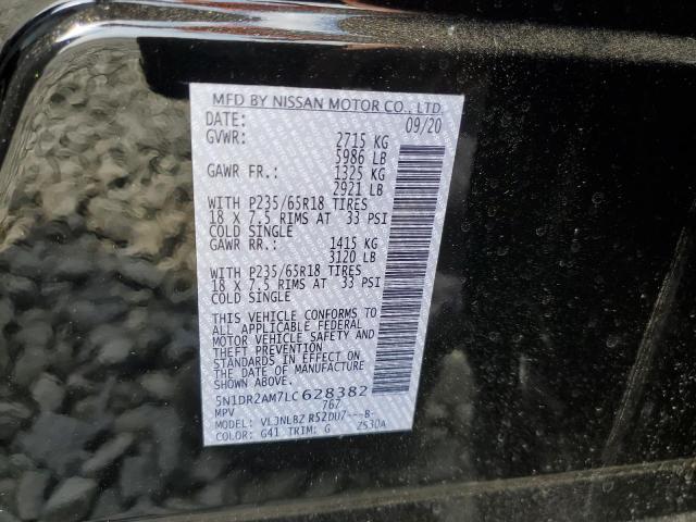 Photo 10 from auction – 2020 NISSAN PATHFINDER with VIN 5N1DR2AM7LC628382