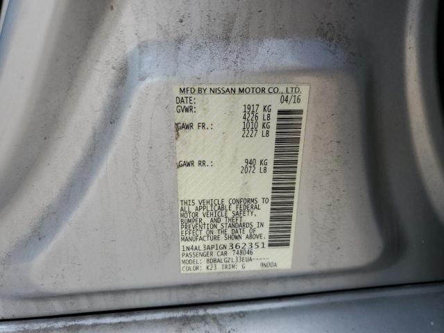 Photo 10 from auction – 2016 NISSAN ALTIMA 2.5 with VIN 1N4AL3AP1GN362351