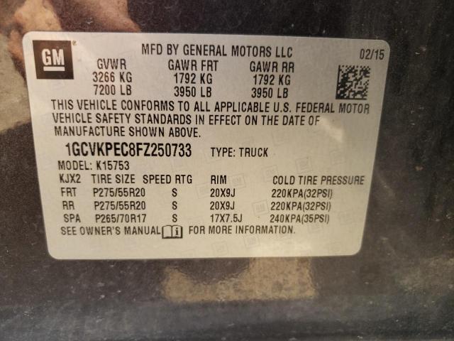 Photo 10 from auction – 2015 CHEVROLET SILVERADO with VIN 1GCVKPEC8FZ250733