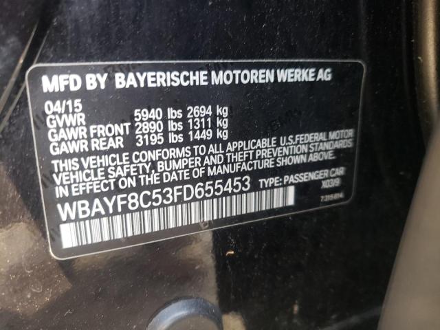 Photo 10 from auction – 2015 BMW 750LI XDRI with VIN WBAYF8C53FD655453