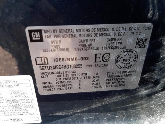 Photo 10 from auction – 2017 GMC SIERRA K15 with VIN 3GTU2MEC4HG198255