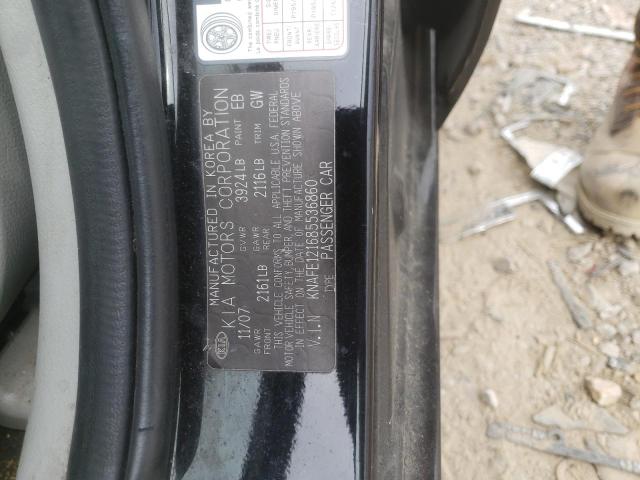 Photo 10 from auction – 2008 KIA SPECTRA EX with VIN KNAFE121685536860