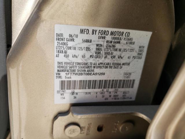 Photo 10 from auction – 2011 FORD F250 SUPER with VIN 1FT7W2BT0BEA51259