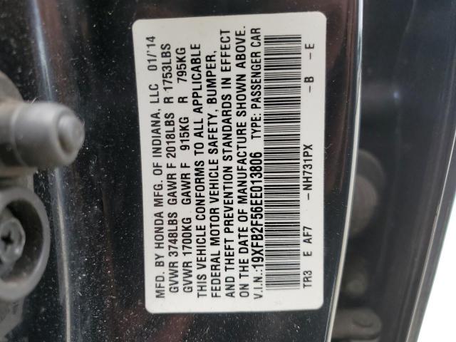 Photo 10 from auction – 2014 HONDA CIVIC LX with VIN 19XFB2F56EE013806
