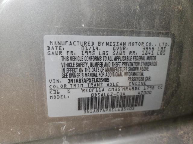 Photo 10 from auction – 2014 NISSAN SENTRA S with VIN 3N1AB7APXEL635405