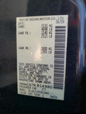 Photo 10 from auction – 2009 NISSAN MAXIMA S with VIN 1N4AA51E79C854980