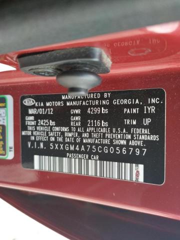 Photo 10 from auction – 2012 KIA OPTIMA LX with VIN 5XXGM4A75CG056797