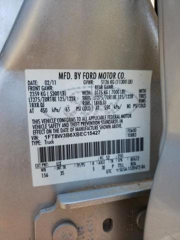 Photo 10 from auction – 2011 FORD F350 SUPER with VIN 1FT8W3B6XBEC15427