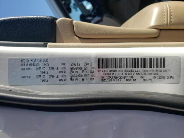 Photo 10 from auction – 2015 JEEP GRAND CHER with VIN 1C4RJFAG6FC234847
