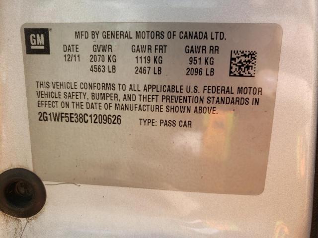 Photo 10 from auction – 2012 CHEVROLET IMPALA LS with VIN 2G1WF5E38C1209626
