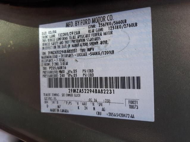 Photo 10 from auction – 2004 FORD FREESTAR with VIN 2FMZA52294BA82231