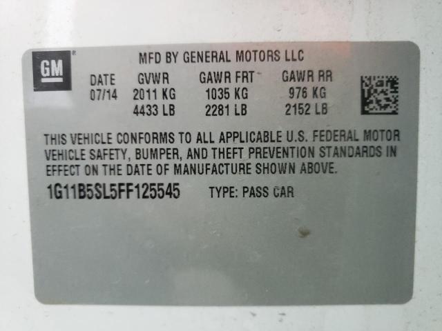 Photo 10 from auction – 2015 CHEVROLET MALIBU LS with VIN 1G11B5SL5FF125545