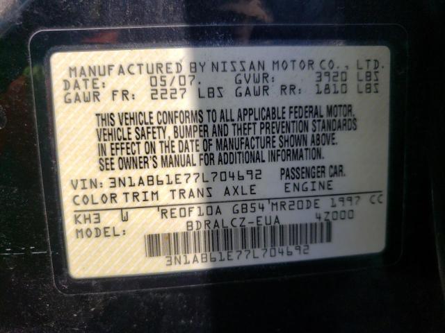 Photo 10 from auction – 2007 NISSAN SENTRA 2.0 with VIN 3N1AB61E77L704692