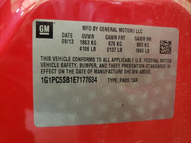 Photo 10 from auction – 2014 CHEVROLET CRUZE LT with VIN 1G1PC5SB1E7177634