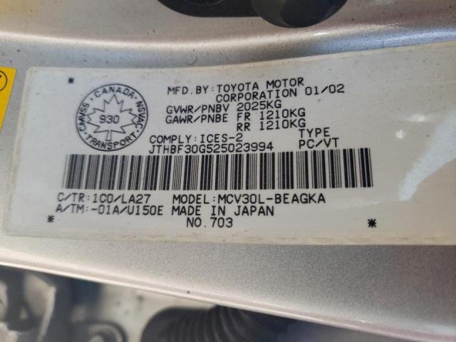 Photo 10 from auction – 2002 LEXUS ES 300 with VIN JTHBF30G525023994