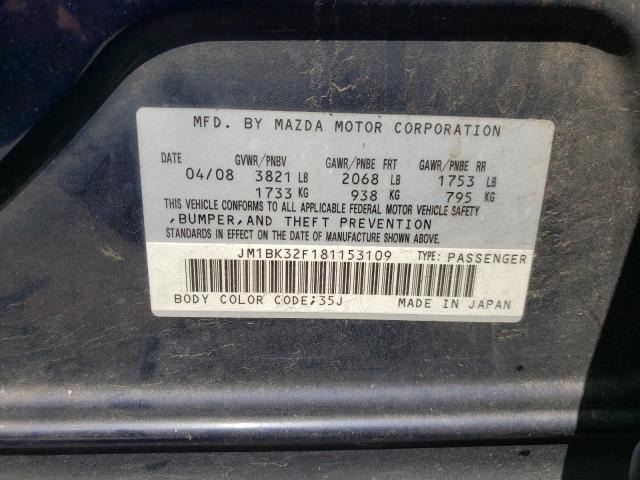 Photo 10 from auction – 2008 MAZDA 3 I with VIN JM1BK32F181153109