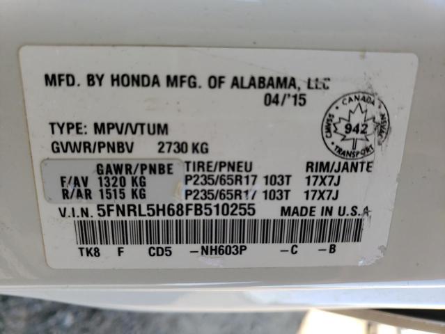 Photo 10 from auction – 2015 HONDA ODYSSEY EX with VIN 5FNRL5H68FB510255